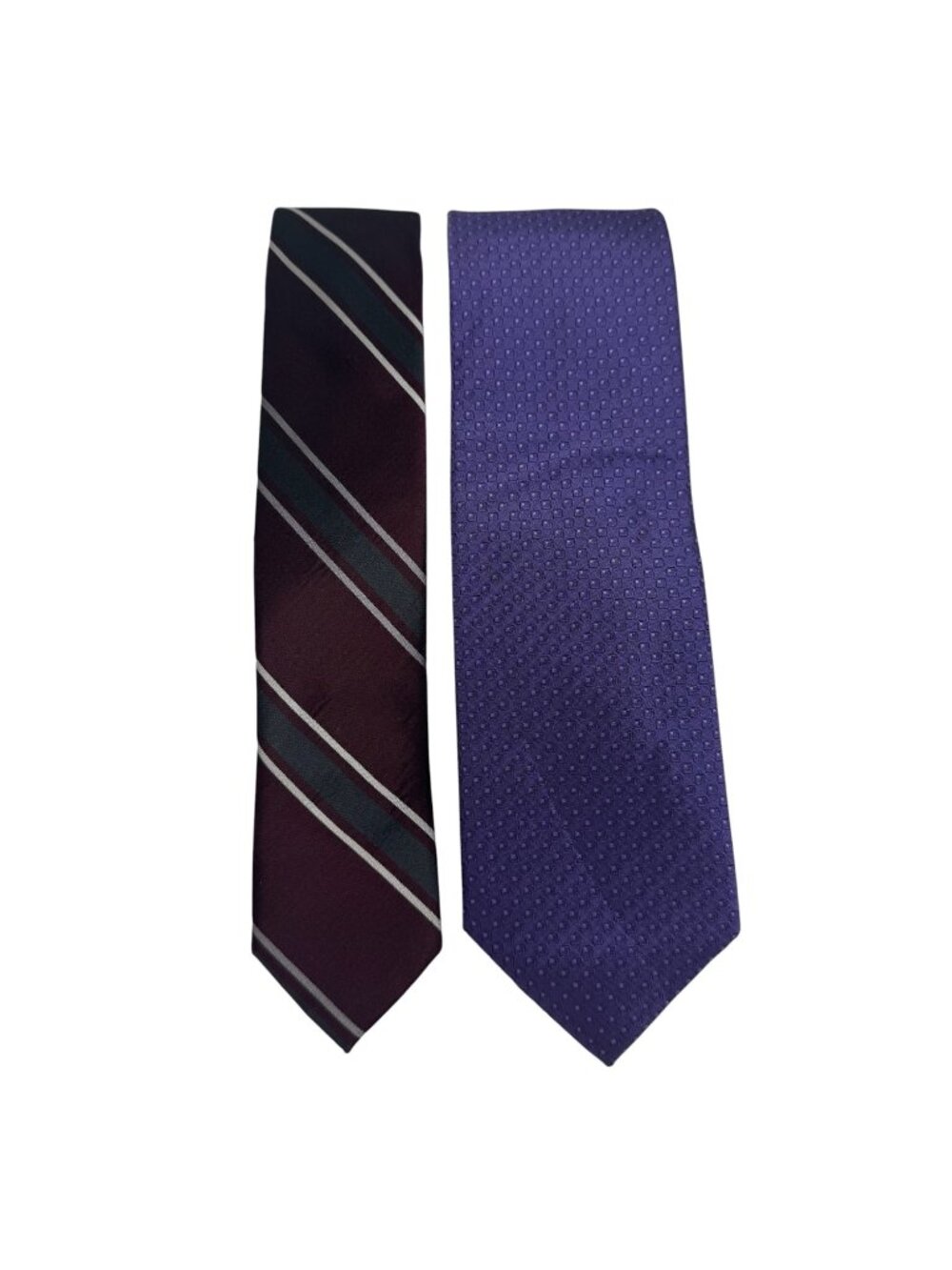 Calvin Klein Neck Ties Lot of 2 Business Office Thin Silk Polyester Purple Grey